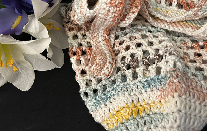 crocheted mesh summer bag