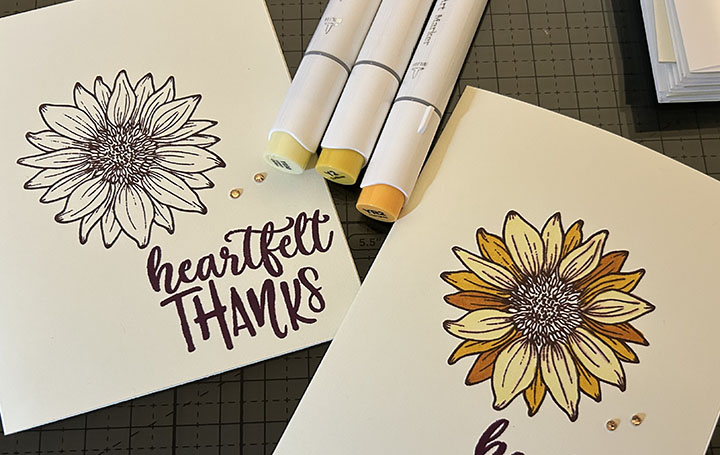 hand colored greeting cards